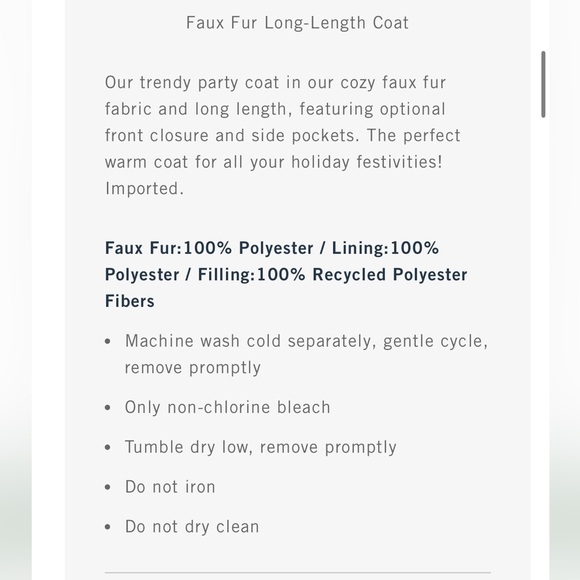 Abercrombie & Fitch Faux Fur Car Coat on cream Size Small - Picture 9 of 9